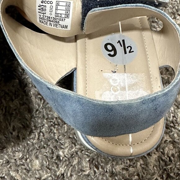 Ecco Plateau Sandal Womens Shape Wedge Size US 9-9.5 EU 40 Blue Strappy New - Picture 7 of 7